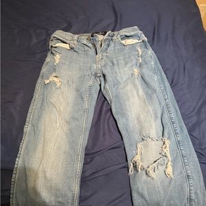 Hollister ripped pants light blue